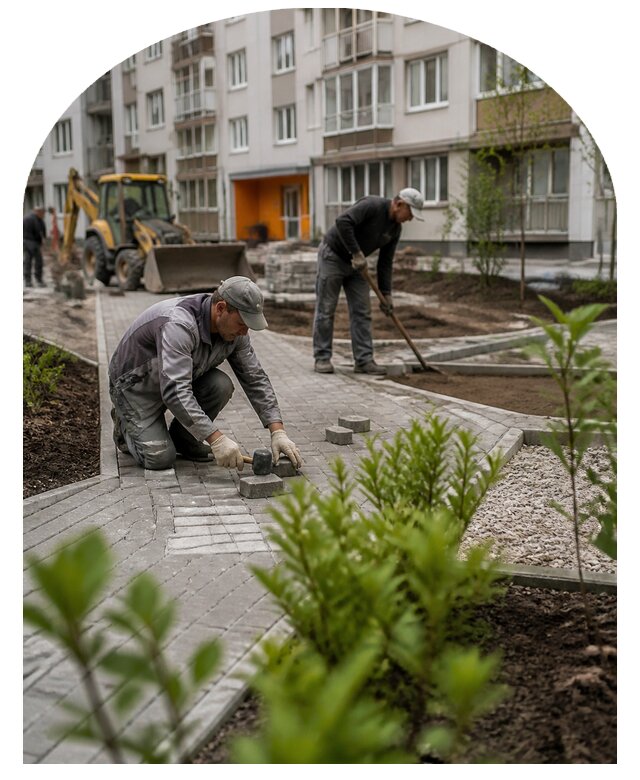 Благоустройство двора многоквартирного дома в Костроме