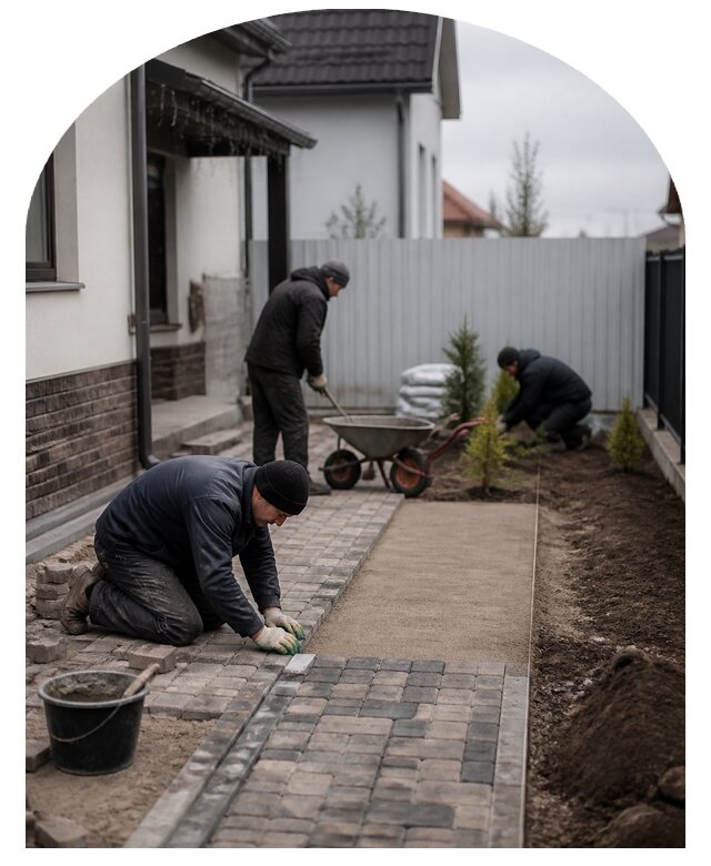 Благоустройство маленького участка под ключ в Костроме